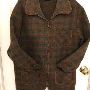 Blanket Stitch plaid coat Alfred Dunner. Size 12